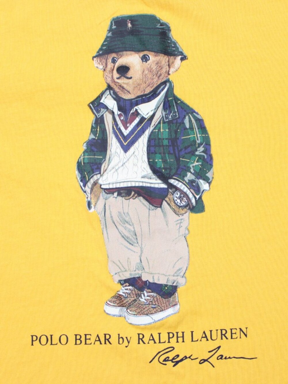 Polo Ralph Lauren Shirt Youth Medium (10-12) Yellow Bear Graphic Short Sleeve - Picture 3 of 10